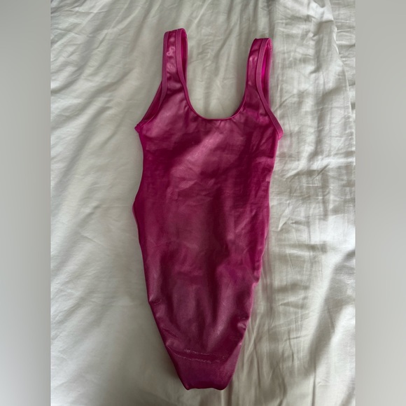 Barbie Pink High Cut Bodysuit - Picture 6 of 6